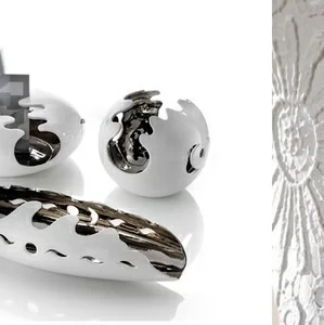 Crestani Ваза декоративная удлиненная  белая   FIORDI COLLECTION