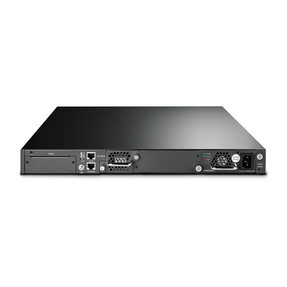 T3700G-52TQ Jetstream™ 52-port pure-gigabit l3 managed switch, 48 10/100/1000mbps rj45 ports including 4 combo gigabit sfp slots, 2 integrated 10g sfp+ slots, 2 optional 10g sfp+ slots. 1u 19-inch rack-mountable steel case? TP-Link Santreyd  - Вид №2
