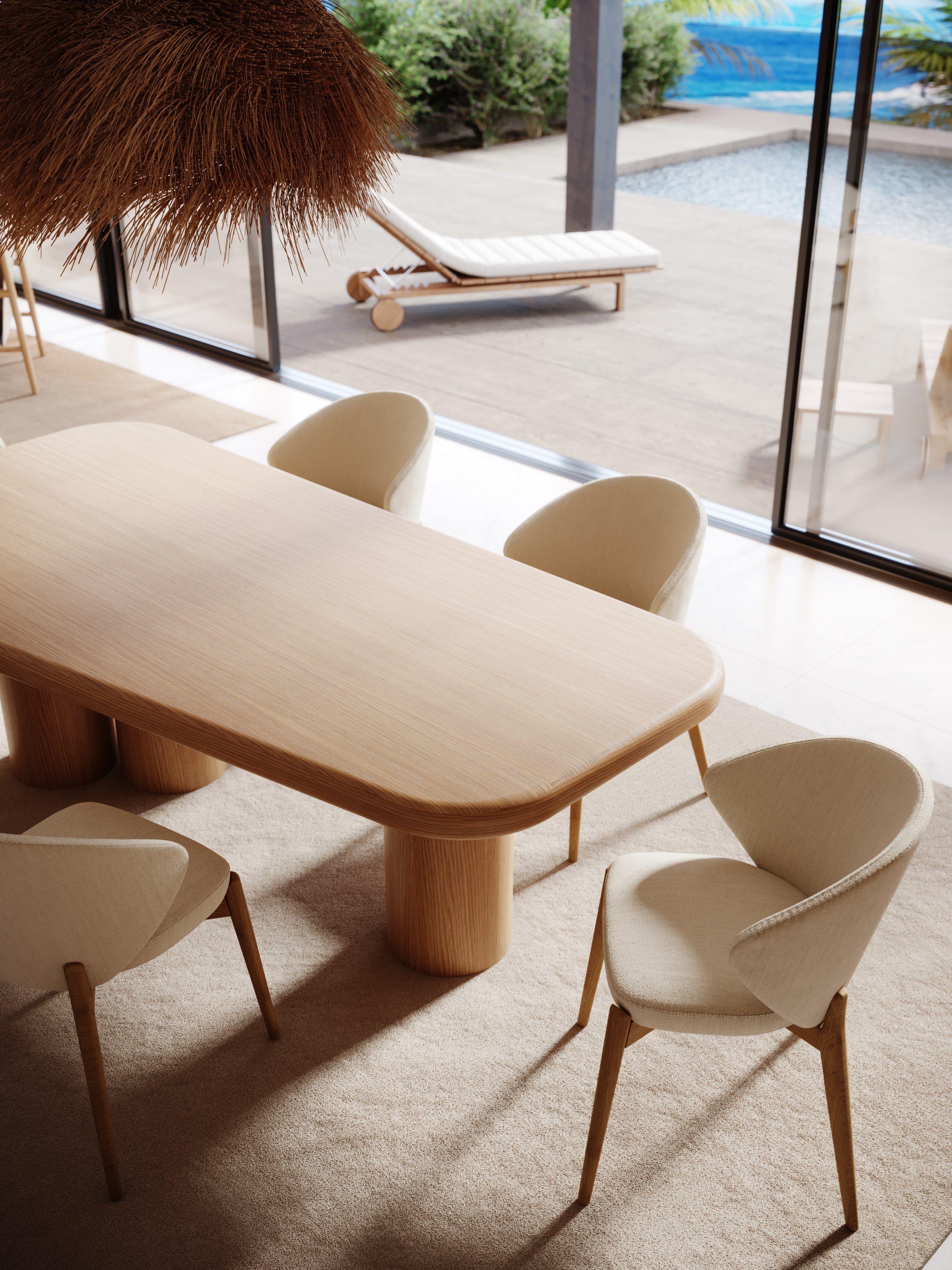 Прямоугольный обеденный стол из грецкого ореха Stylish Club Natur ARCH-00059321 - Вид №12