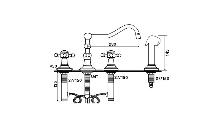 Кухонный смеситель с ручным душем rvb 1920-1921 ARCH-00092702 - Вид №2