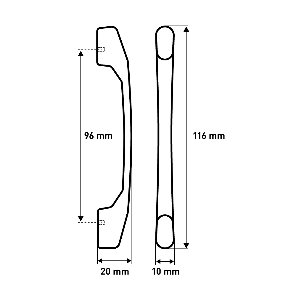 Мебельная ручка  Скоба, 96 мм, черный LJPS0180 Public Steel Россия  - Вид №4