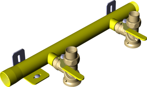 618 414 Модель G2345.1S Трубопроводные системы  Газовая арматура  Коллекторы  Однотрубные газовые счетчики Santreyd  - Вид №3