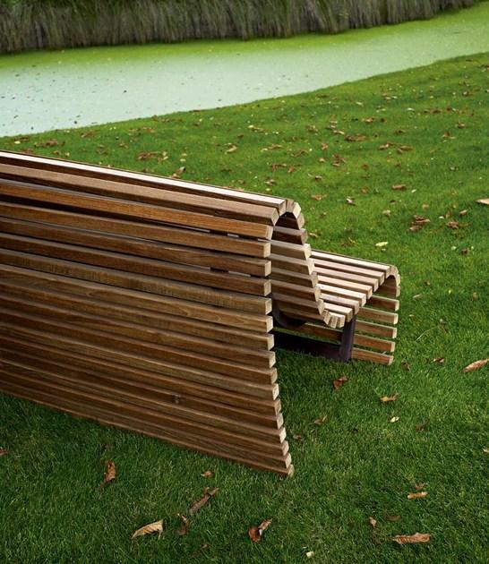 B&B Italia Outdoor Скамья из тика со спинкой Titikaka sun-id-1433346 - Вид №3