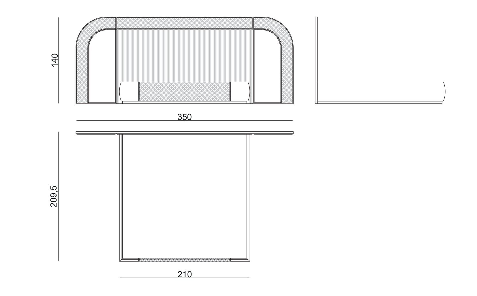 Двуспальная кровать с мягким изголовьем Zebrano Velovis ARCH-00093629 - Вид №8