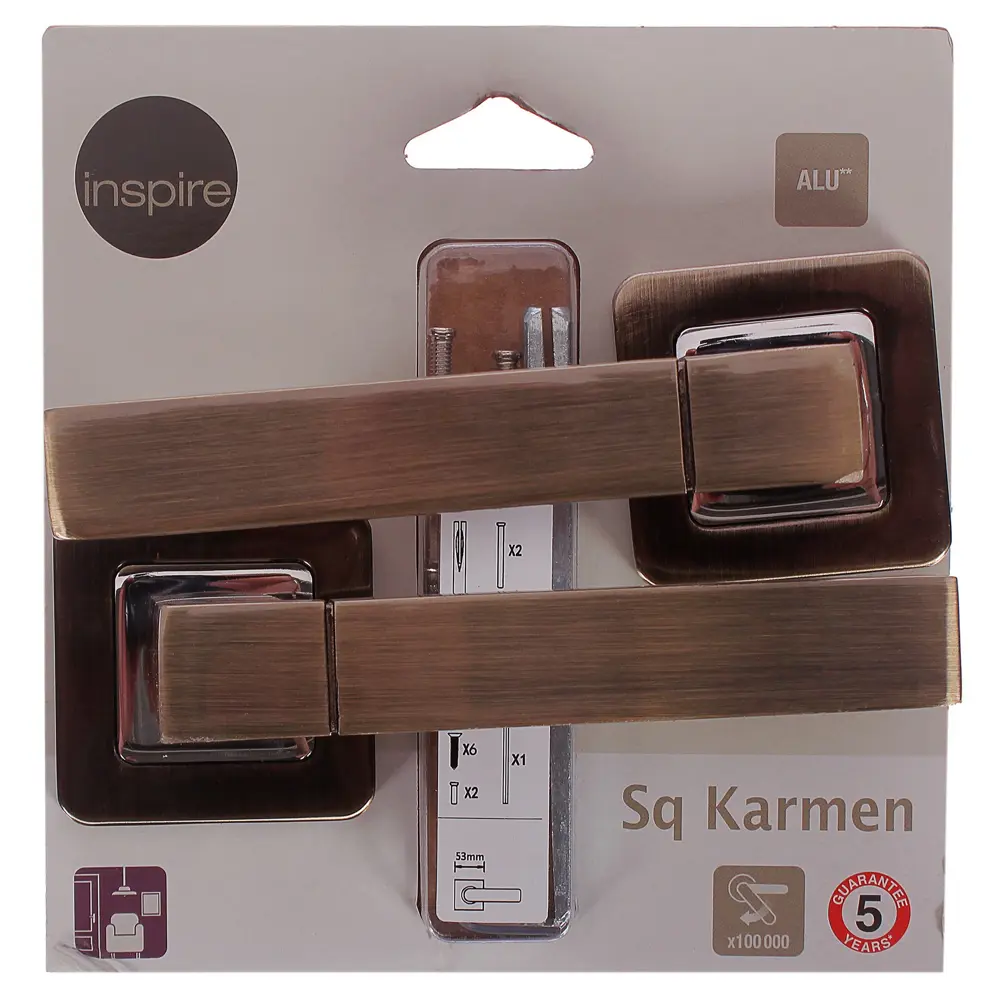 Дверная ручка Inspire «SQ Karmen», без запирания, комплект, цвет бронза 18808260 STLM-2162857  - Вид №3