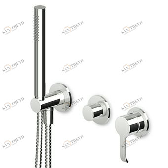 ZON638 - R97913 Встраиваемый однорычажный смеситель для ванны и душа с настенным переключателем, ручной душ Z94727, душевой шланг 1500 мм. Zucchetti On 