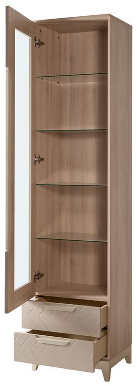 2512 Шкаф витрина Сканди Жемчужно-белый R-HOME 4009260H_Жемчуг - Вид №2