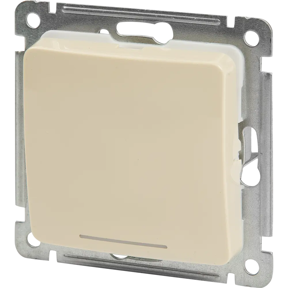 Выключатель встраиваемый Hegel Мастер 1 клавиша с индикатором цвет слоновая кость STLM-2197850 - Вид №1