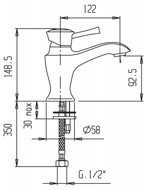 Смеситель на раковину Cezares GIUBILEO-LSM1-03/24 - Вид №1