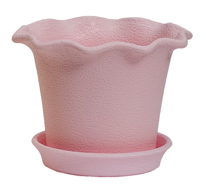 401-3 Горшок д/цветов с поддоном Le Fleur d=11,5 0.5 Л. Розовый Цветочная коллекция 