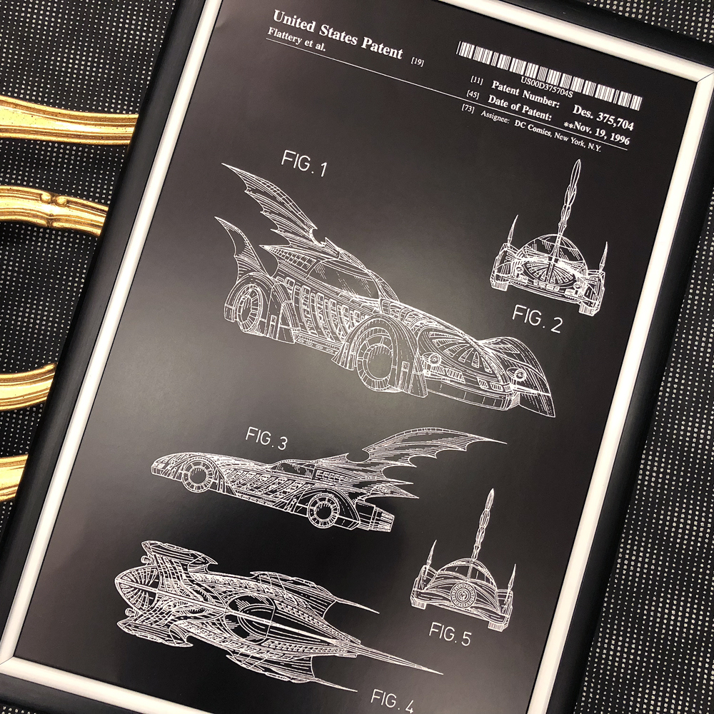 896521246_1818 Арт-постер «Патент Джоэла Шумахера на «Бэтмобиль» Object Desire  - Вид №1