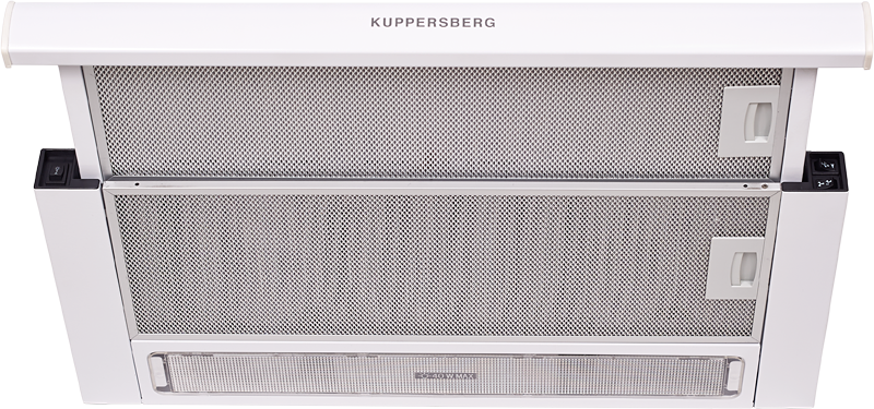 SLIMLUX II 60 BG Встраиваемая вытяжка, ширина 60 см, отвод/рециркуляция, 550 м3/час, механическое управление, 3 скорости, освещение 2х40 вт, металлические жироулавливающие фильтры, угольный фильтр с3с (опция), 38-54 дб, цвет белый ( португалия ) Kuppersbe Santreyd 