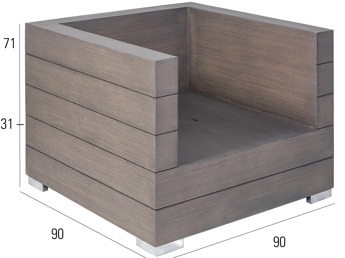 72.00.0582 Кресло Long Island, серый камень Mbm - Вид №2