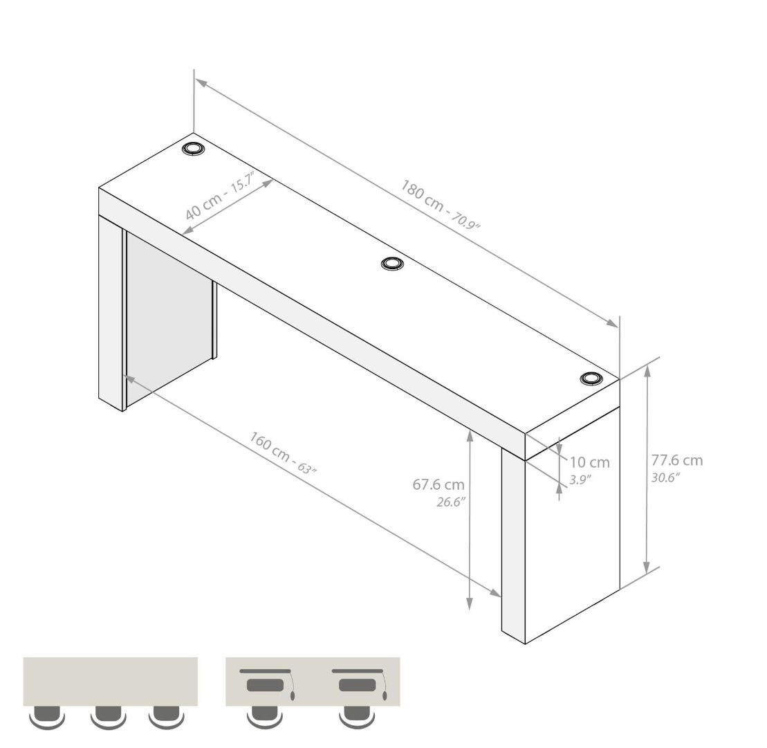 Прямоугольный меламинированный стол с беспроводным зарядным устройством Mobili Fiver Evolution ARCH-00123647 - Вид №36