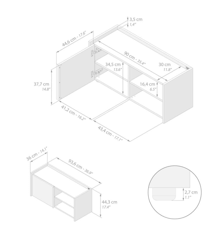 Мадия в облагороженном с распашными дверями Mobili Fiver ROMINA ARCH-00108309 - Вид №100