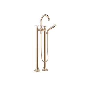 VAIA Смеситель для ванны на два отверстия, отдельностоящий монтаж с ручным душем - Brushed Champagne (22-каратное золото) 25943809-46