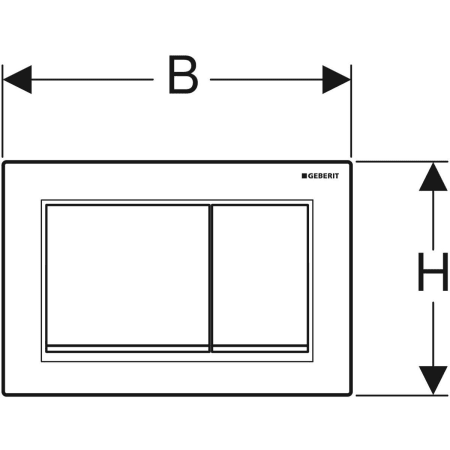 115.080.KL.1 Смывная клавиша Geberit Omega30, двойной смыв Geberit  - Вид №2