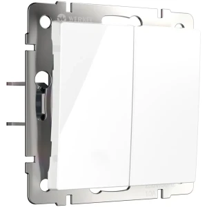 Выключатель встраиваемый Werkel 2 клавиши с самовозвратом цвет белый