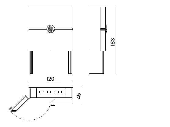 Деревянный барный шкаф Bizzotto Italia Symphony – Infinity ARCH-00124400 - Вид №8