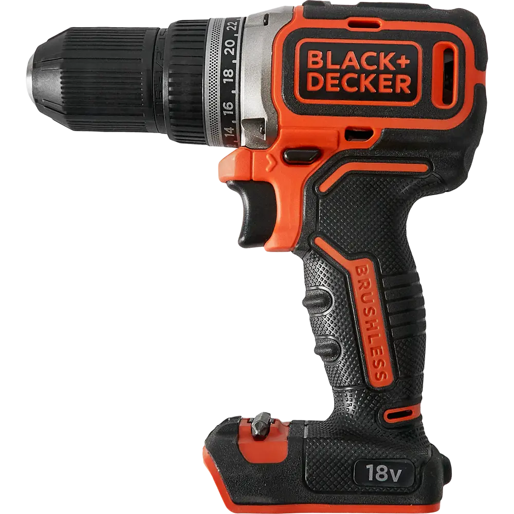 Дрель-шуруповерт аккумуляторная бесщеточная Black&Decker BL186N-XJ, 18 В без АКБ и ЗУ BLACK + DECKER STLM-2113075 - Вид №1