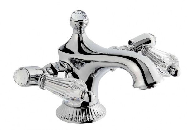 98003LCSWOR Смеситель The One для раковины. Прозрачные кристаллы Swarovski, цвет золото EMMEVI