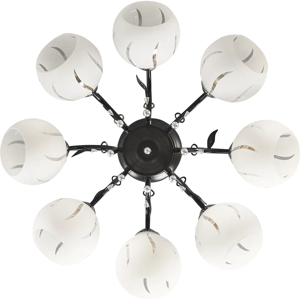 Люстра потолочная «Меренга» КС30064/8С, 8 ламп, 24 м², цвет чёрный/хром КЛЮЧНИК STLM-2086688 - Вид №2