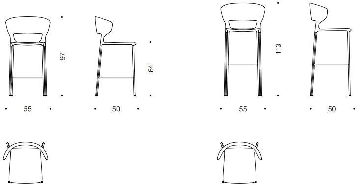Desalto Табурет из полиуретана с подставкой для ног Koki sun-id-1464582 - Вид №6