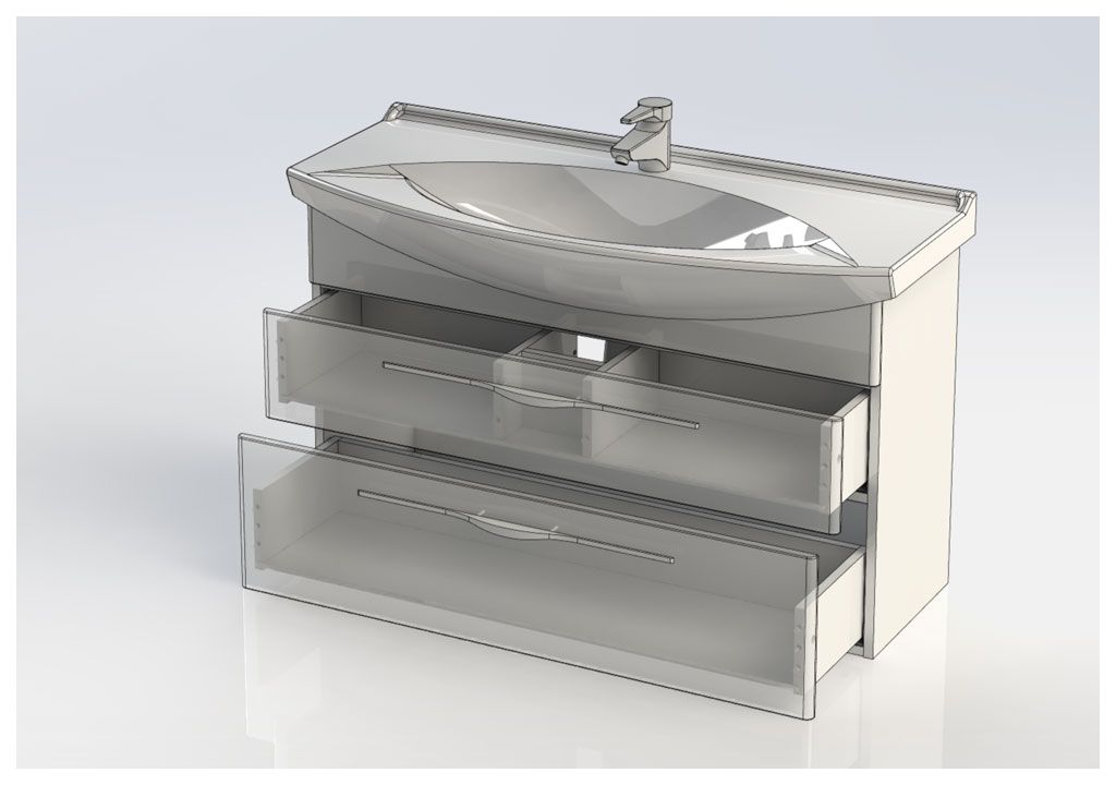 Тумба с раковиной Aquanet Ирвин 105 белый 0020397400175449 - Вид №4