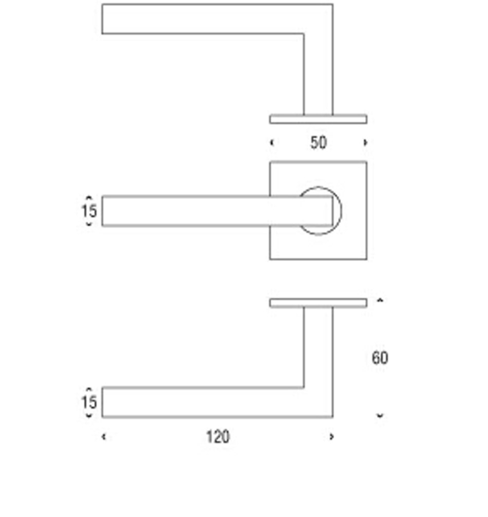 FROST Ручка рычажная KUBE 1001 » матовая. Нержавеющая сталь Матовый A1001BS  - Вид №1