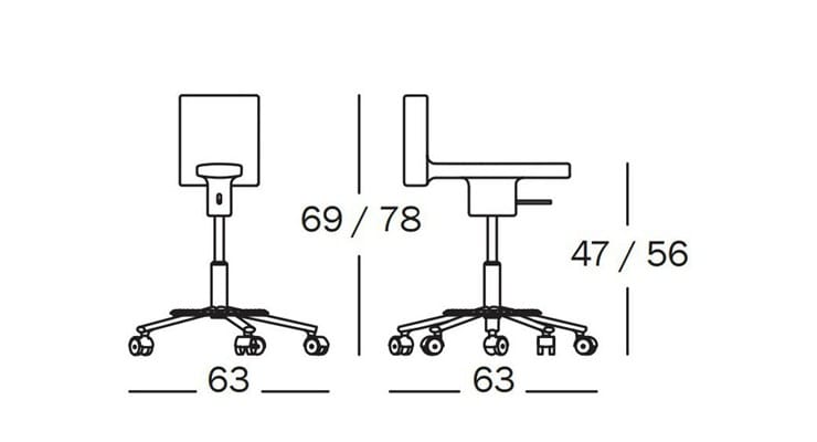 Регулируемое по высоте вращающееся кресло с колесами Magis 360° ARCH-00028050 - Вид №2