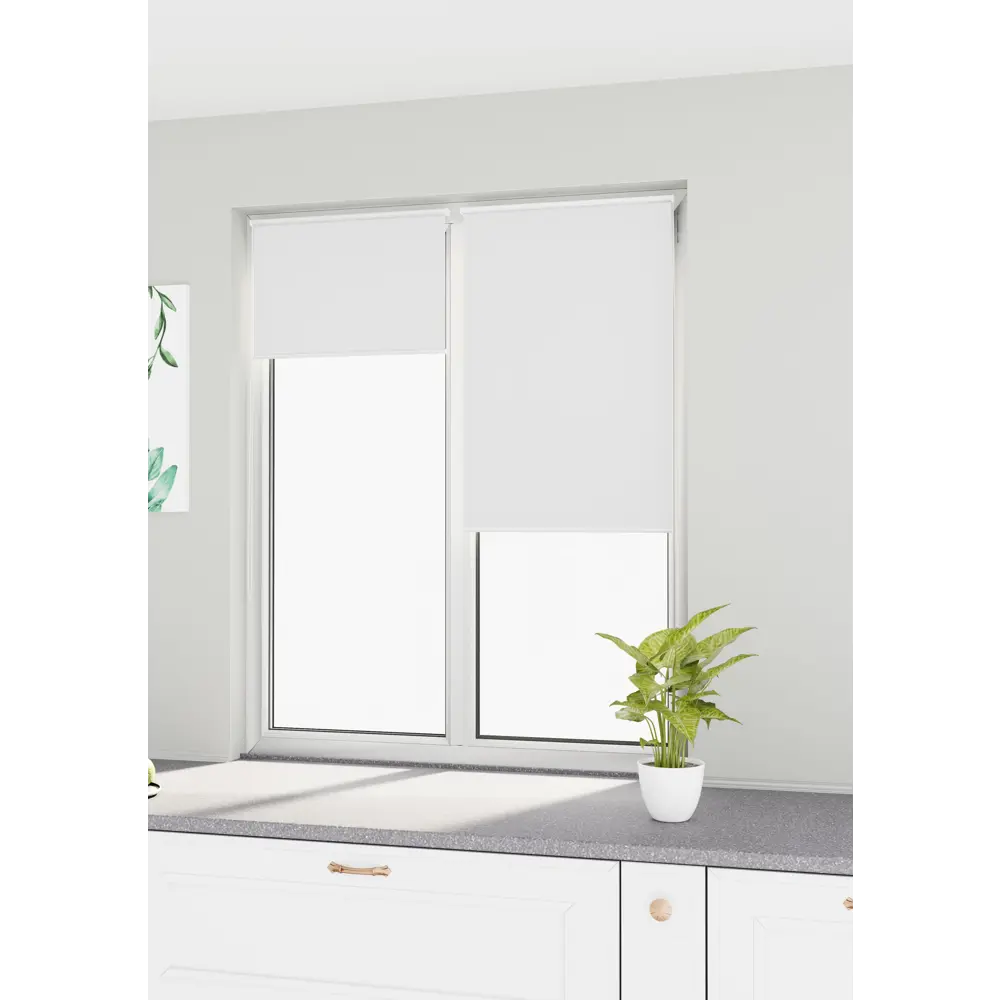 Рулонная штора блэкаут KREAFORTA Vorga 80x160 см белая 89440183 STLM-2174804 - Вид №7
