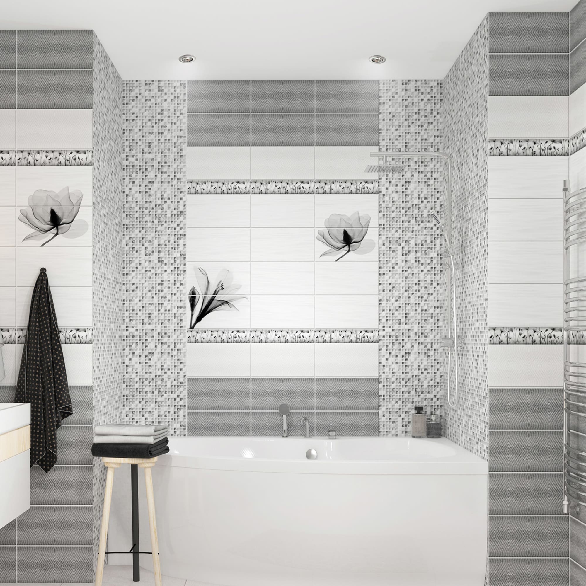 18759488 Панель ПВХ Нимфея фон 8 мм 2700х375 мм 1.013 м² Santreyd  - Вид №4