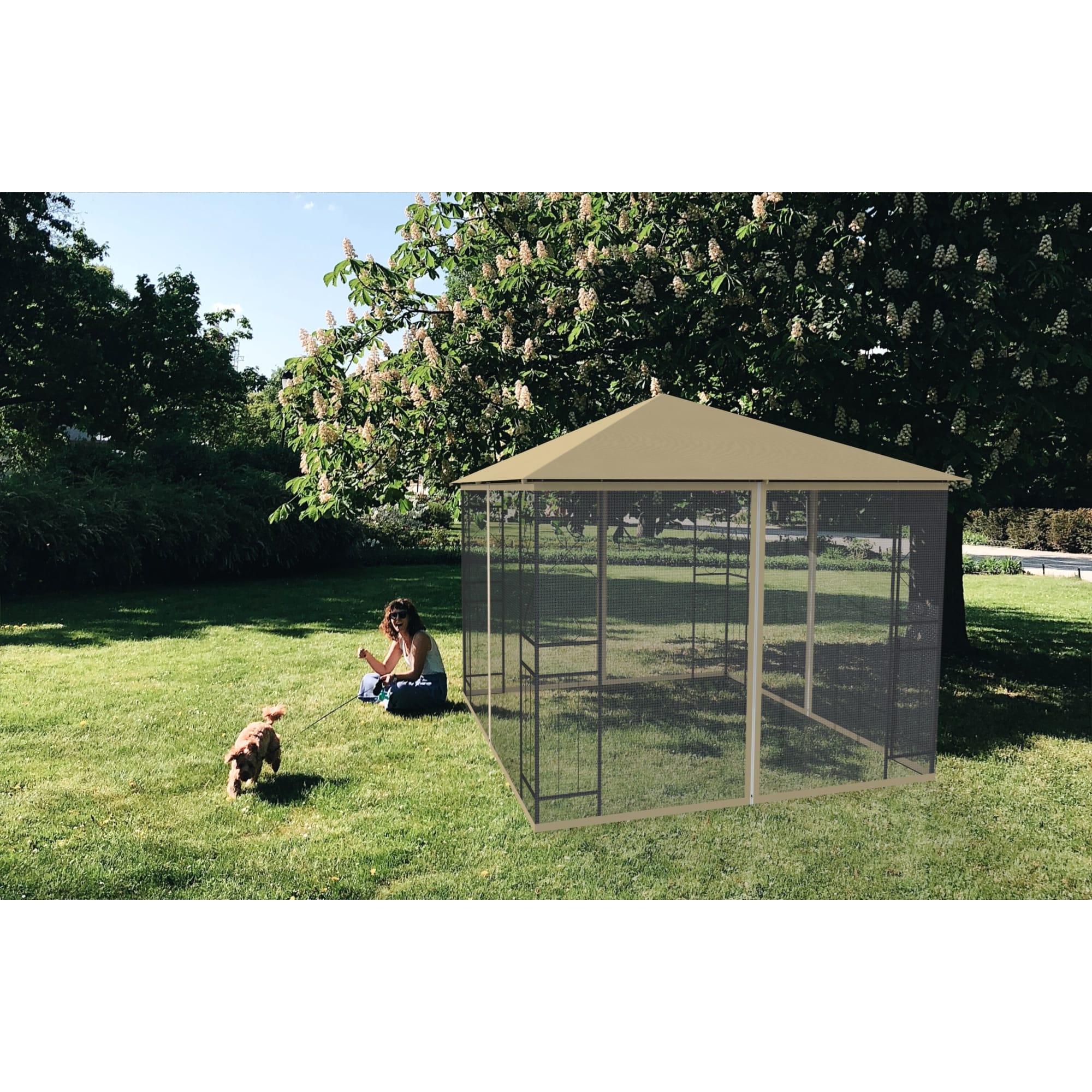 82697256 Шатер садовый с антимоскитной сеткой Рай 3х3х2.73 м сталь белый (без штор) Santreyd  - Вид №4