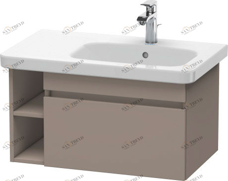 DS639304343 Тумбочка подвесная DuraStyle #DS6393 730 x 448 мм Базальт матовый, декор Duravit