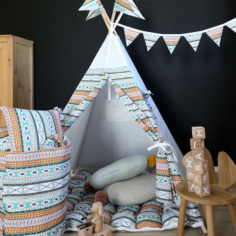 Коврик Бомбон для вигвама Aztec VAMVIGVAM AZTEC 281587 Красный;голубой Santreyd - Вид №2