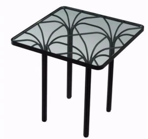 Roche Bobois Квадратный журнальный столик из стали и стекла