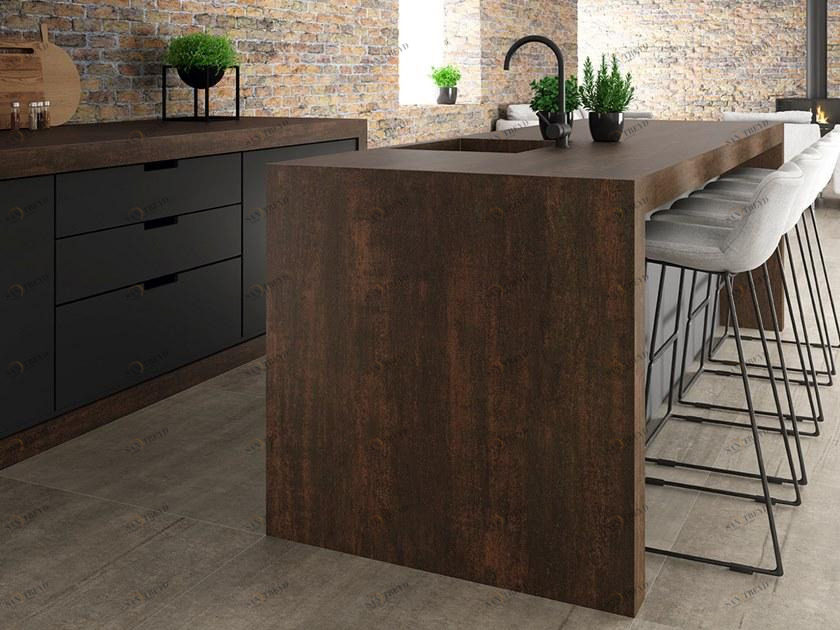 Inalco Кухонная столешница из керамогранита с эффектом металла Mdi | itop® sun-id-1375919