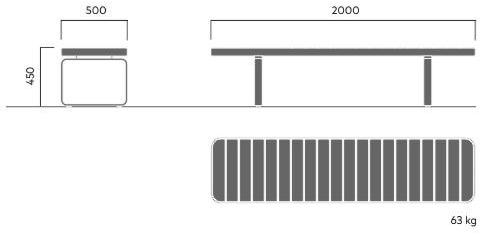 VESTRE Скамья из стали и дерева без спинки Forum sun-id-1407772 - Вид №10