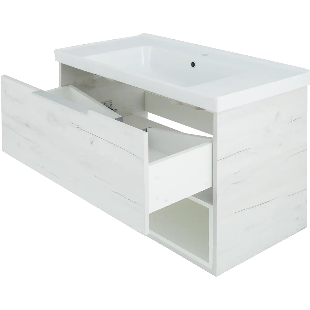 Тумба под раковину универсальная «Дана» 90 см, цвет дуб крафт белый SANFLOR STLM-2160335 - Вид №3