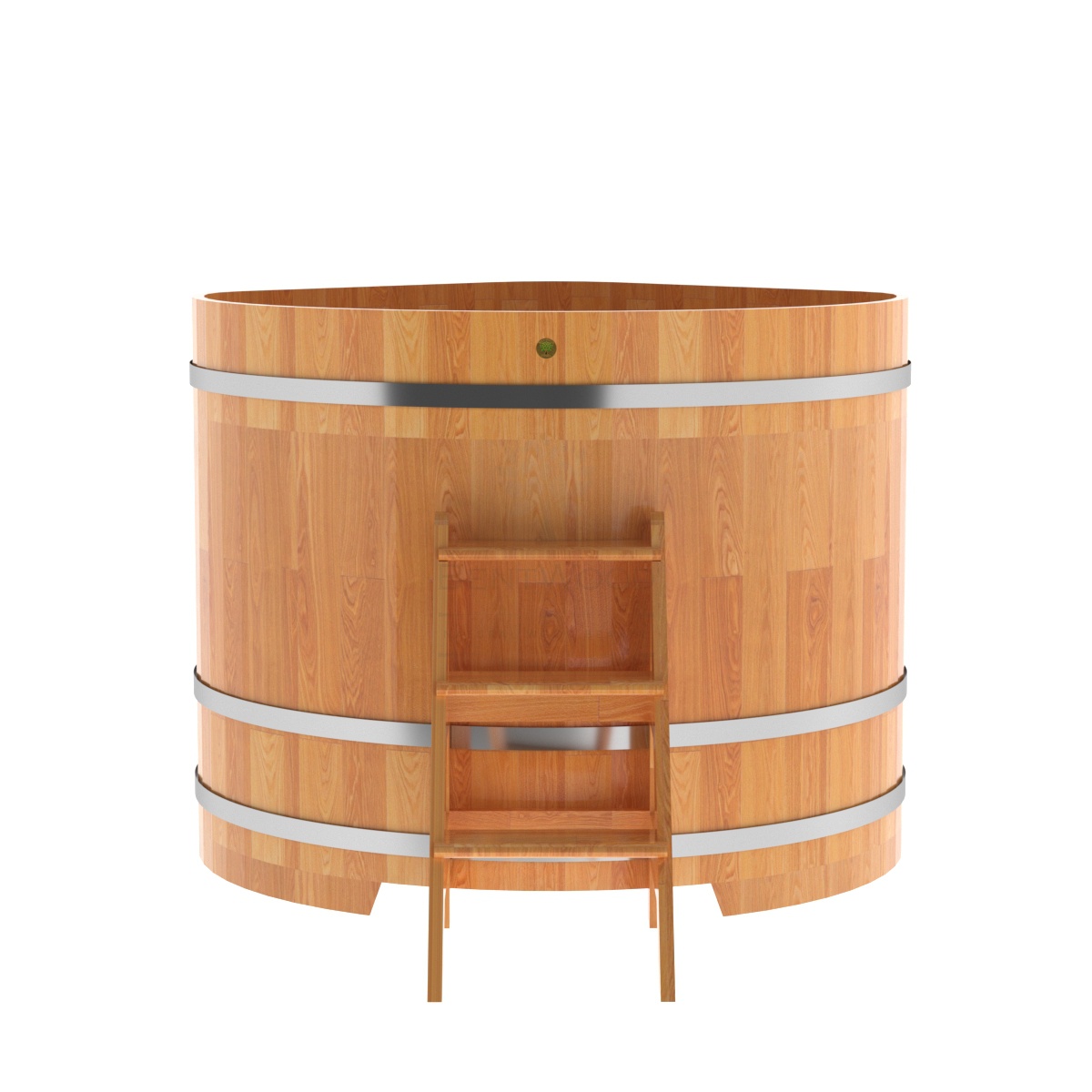 1586 Купель угловая из сращенных ламелей лиственницы 1,37х1,37х1,2 натуральная Alyarus  - Вид №4