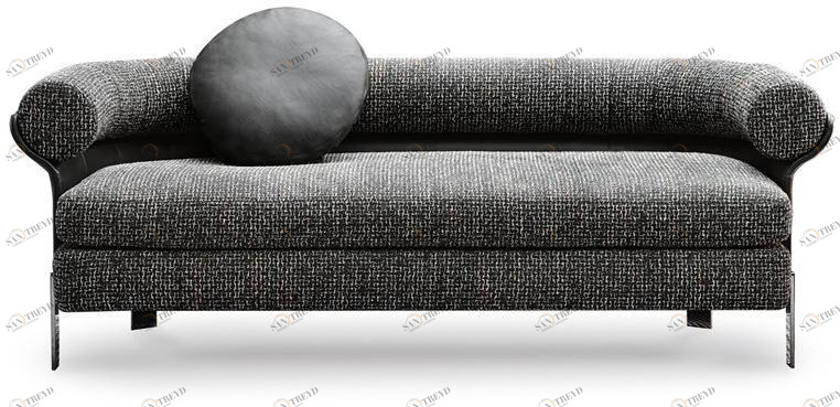 Minotti 3-х местный тканевый диван с кожаной оболочкой Mattia sun-id-1442813