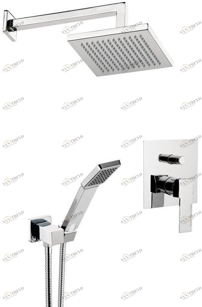 Remer Rubinetterie Смеситель для душа из хромированной латуни с душевой лейкой Qubika Q09 s02