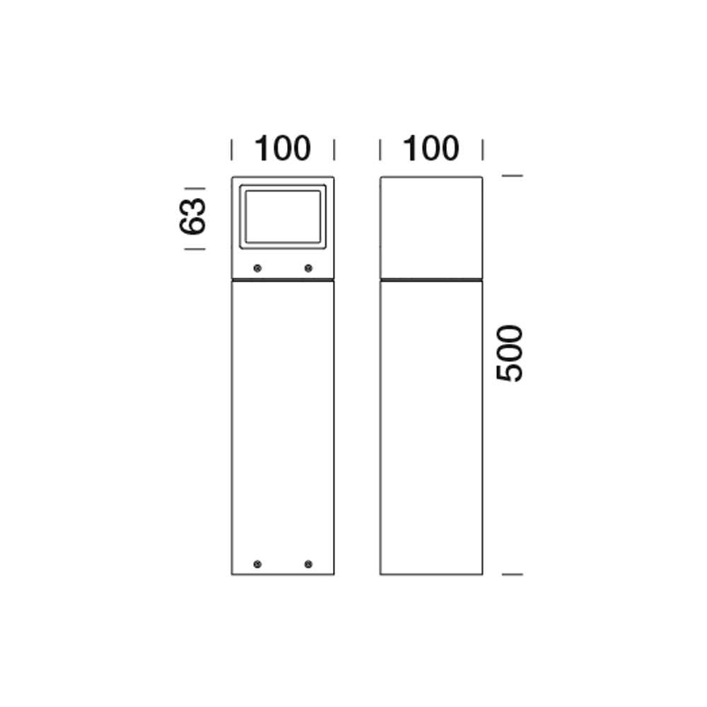 1050614 Мобильный светильник Platek MINI ONE Paletto  MINI ONE Bollard H. 500 mm - LED 3000K 4 Openings  - Вид №6