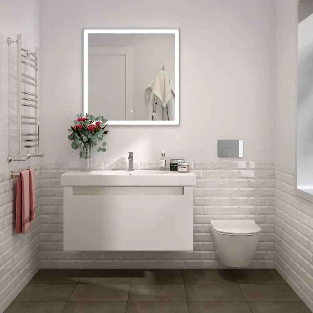 Плитка настенная Kerama Marazzi Фрагонар 7.4x15 см 0.89 м² цвет белый 82125814 STLM-2104634 - Вид №6