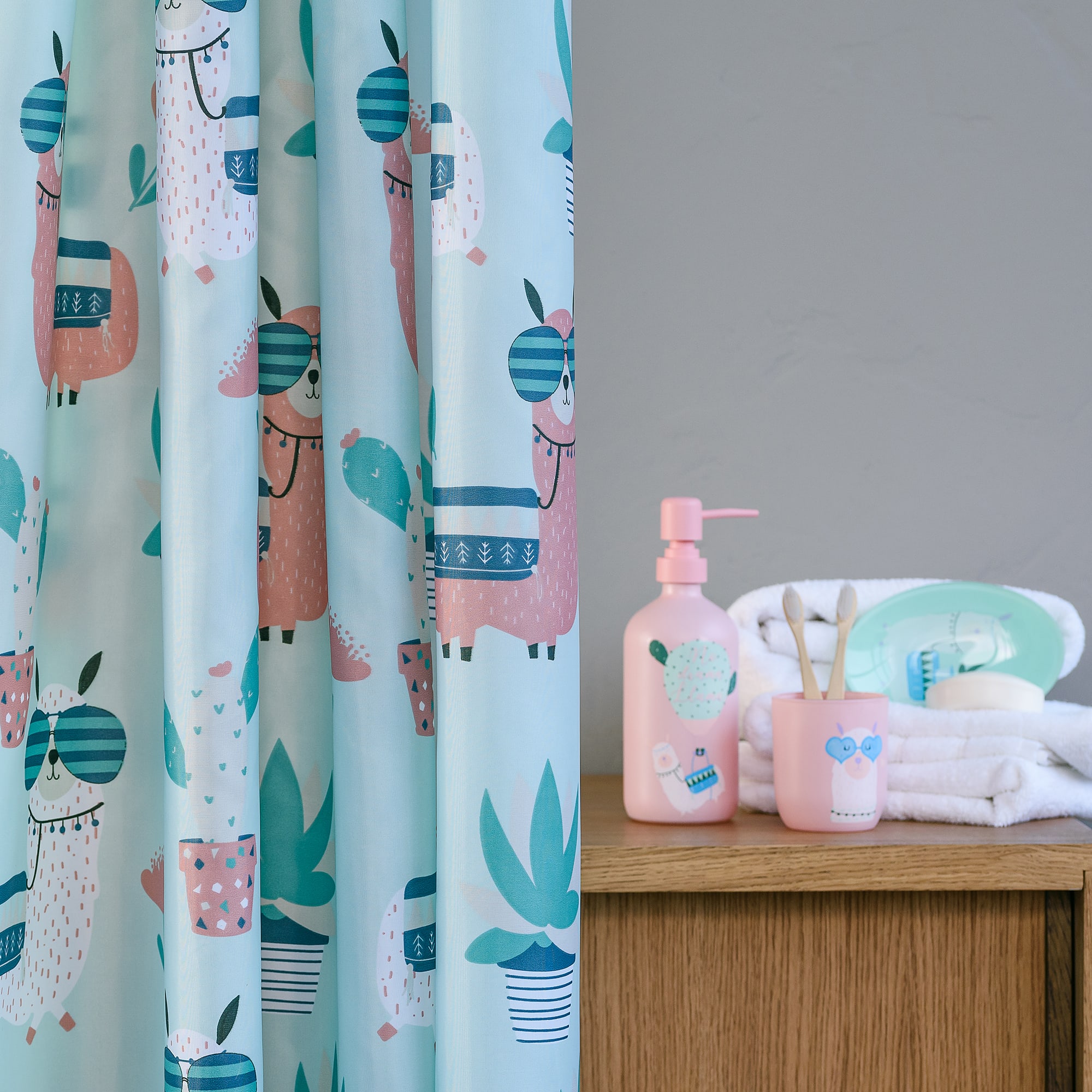 88109929 Штора для ванны 180x180 см, полиэстер, цвет зеленый Lama Santreyd - Вид №5