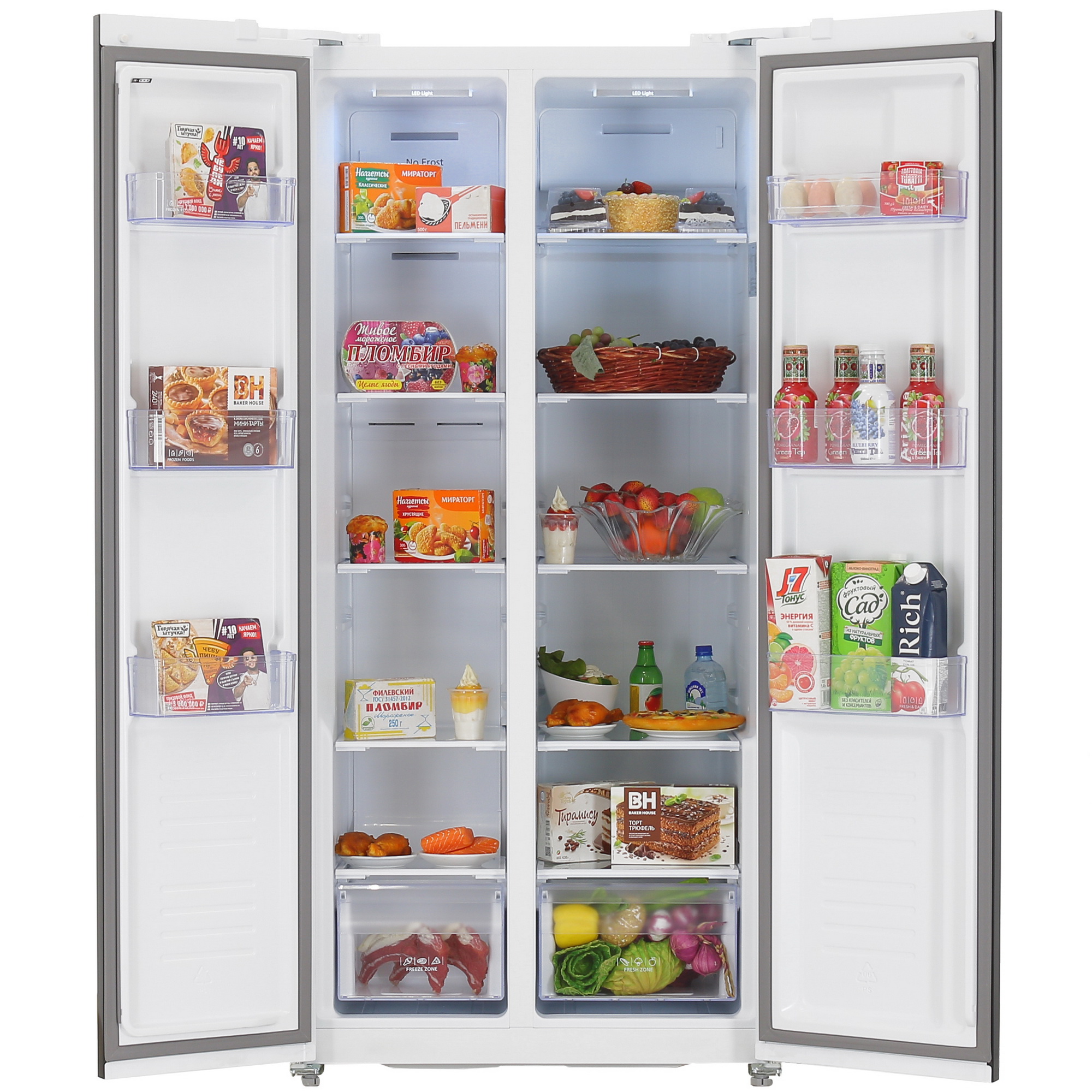 9069186 Холодильник Side by Side   Nordfrost RFS 480D NFW белый STDN-0084523 - Вид №5