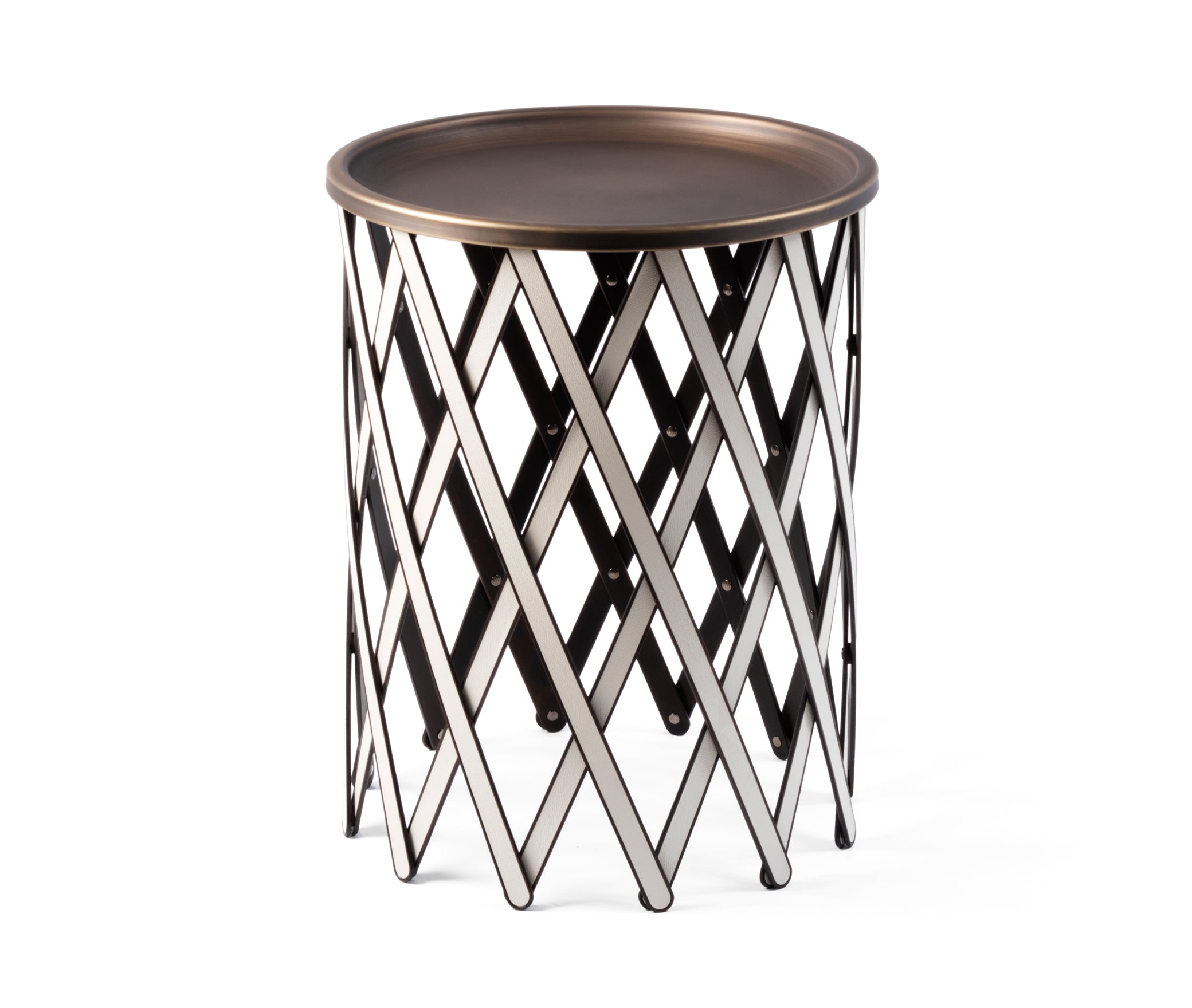 Складной столик Safari - Ø 70X В42 см / зернистая кожа_camel Pinetti 00.1502.029.011 - Вид №3