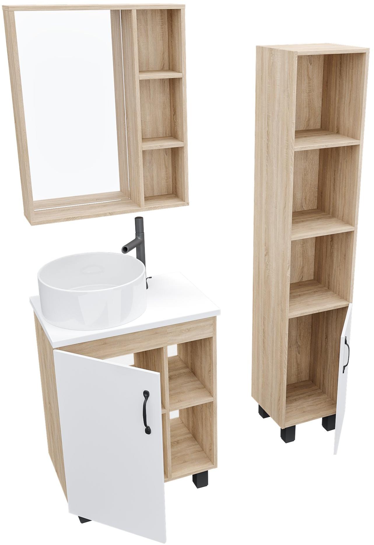 206001 Зеркало Grossman "ФЛАЙ-60 см" универсальное дуб сонома - Вид №2