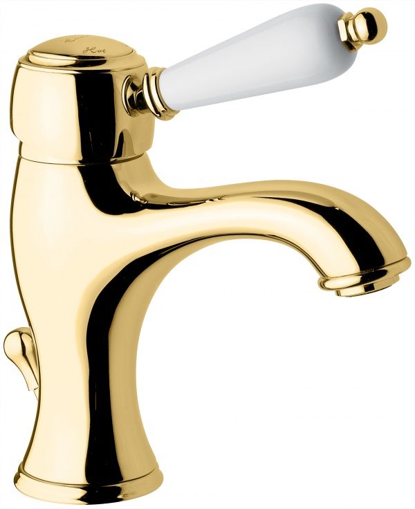 40063OR Смеситель Laguna с донным клапаном для раковины, цвет золото EMMEVI