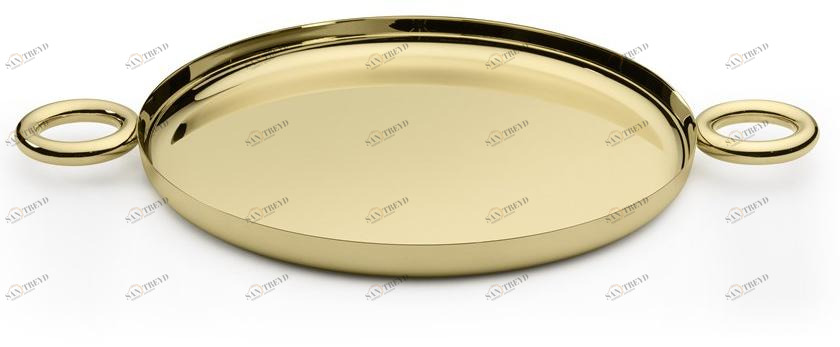 GHIDINI1961 Круглый поднос из нержавеющей стали Double-o Rh609pg106
